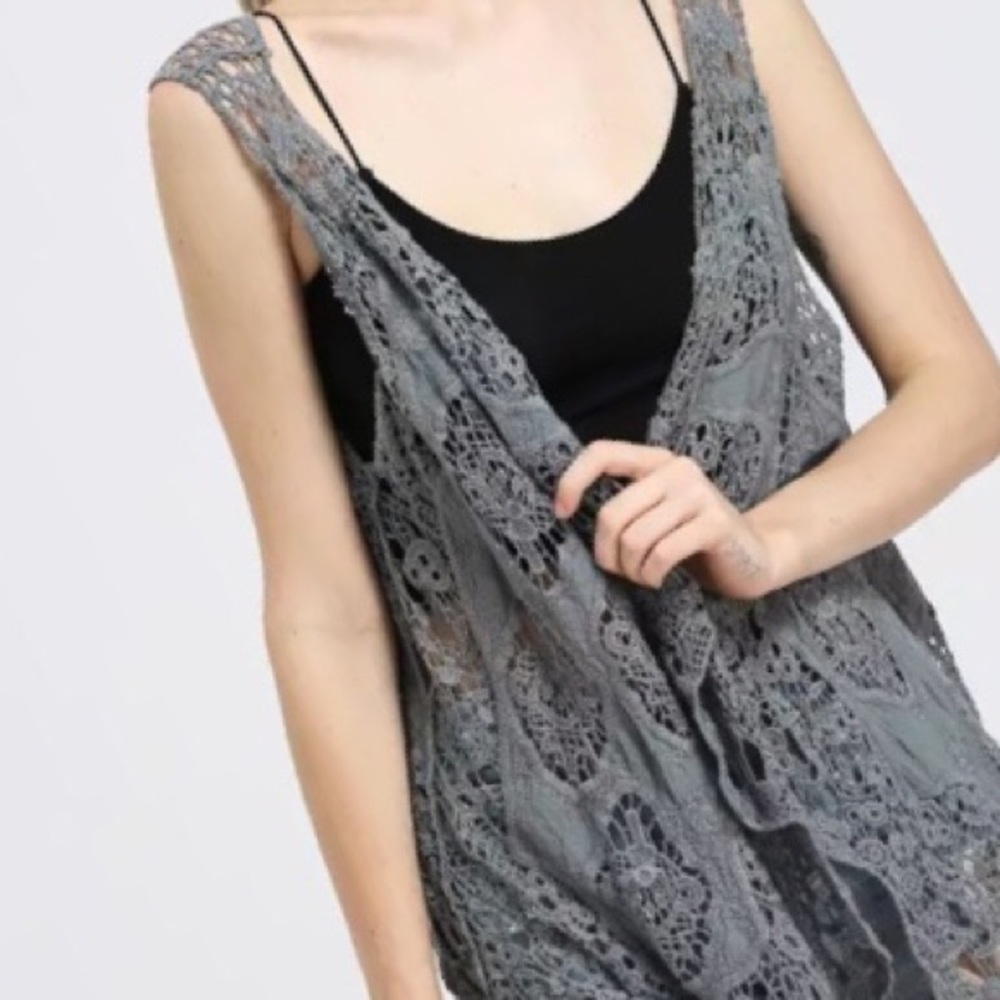 Chic summer cotton crochet vest